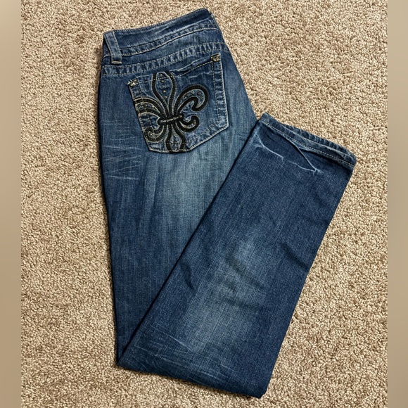 Denim - Miss Me Fleur de Lis Skinny Jeans Style JP514554 Size 31